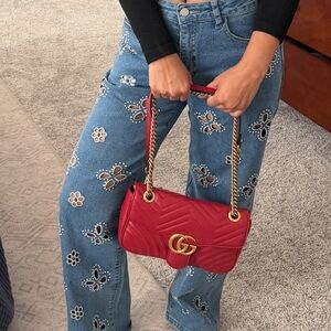 Red Quilted Leather Bag